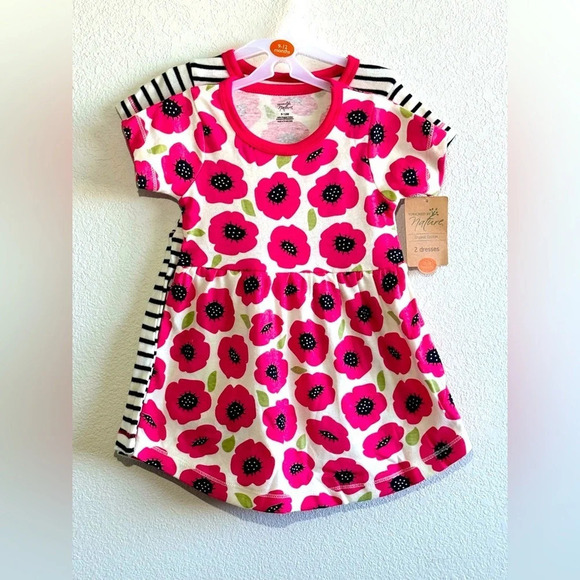 NWT 2 pieces - Organic cotton little girl dresses, 9-12 mos - Picture 2 of 9